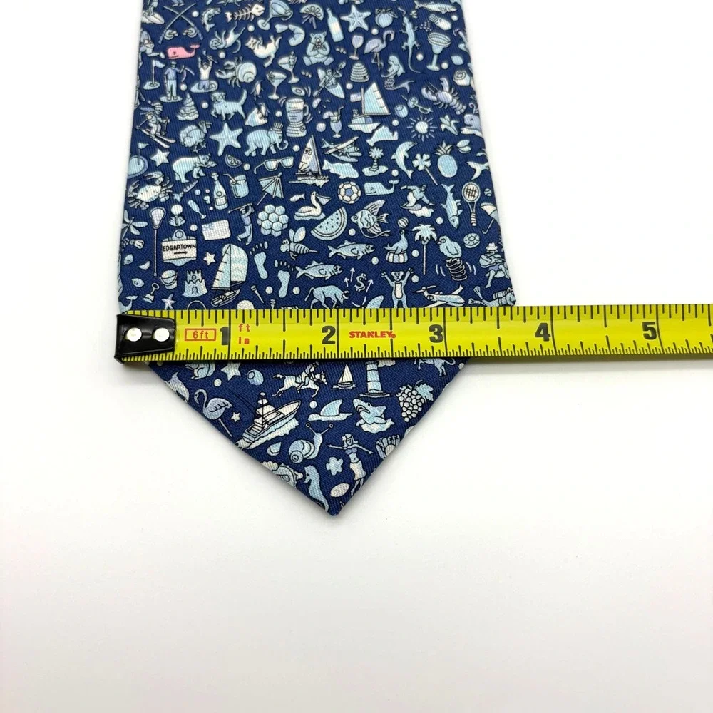 Vineyard Vines Martha's Vineyard Mens Silk Tie Multi Icon Design Nautical Golf
